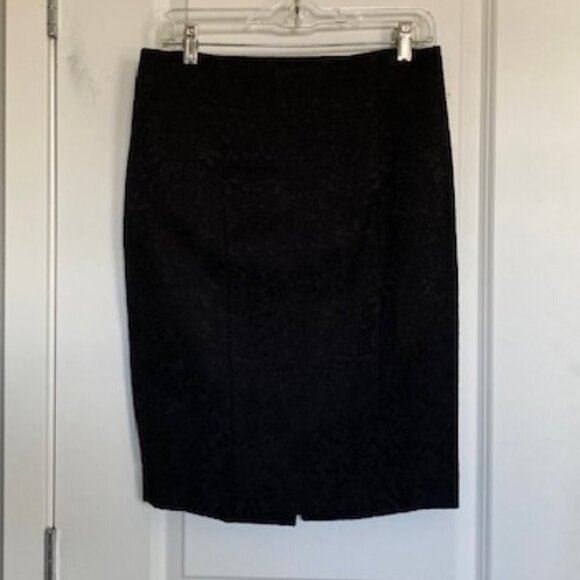 MOSSIMO Black Damask High Waisted Slim Pencil Skirt 8 - Picture 4 of 13